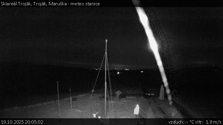 Skiareál Troják - Troják, Maruška - meteo stanice - 19.10.2025 v 20:05 Skiareál Troják - Troják, Maruška - meteo stanice - 19.10.2025 v 20:05
