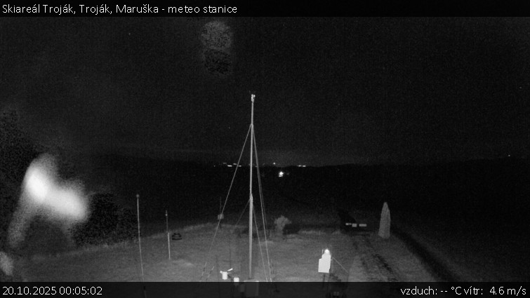 Skiareál Troják - Troják, Maruška - meteo stanice - 20.10.2025 v 00:05 Skiareál Troják - Troják, Maruška - meteo stanice - 20.10.2025 v 00:05