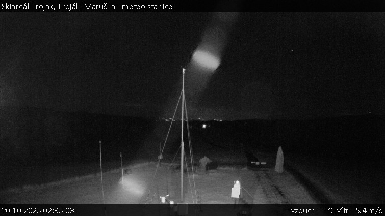 Skiareál Troják - Troják, Maruška - meteo stanice - 20.10.2025 v 02:35 Skiareál Troják - Troják, Maruška - meteo stanice - 20.10.2025 v 02:35