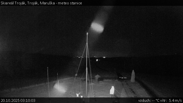 Skiareál Troják - Troják, Maruška - meteo stanice - 20.10.2025 v 03:10 Skiareál Troják - Troják, Maruška - meteo stanice - 20.10.2025 v 03:10