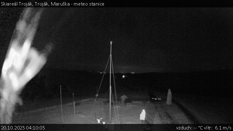 Skiareál Troják - Troják, Maruška - meteo stanice - 20.10.2025 v 04:10 Skiareál Troják - Troják, Maruška - meteo stanice - 20.10.2025 v 04:10