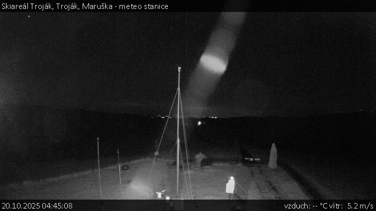 Skiareál Troják - Troják, Maruška - meteo stanice - 20.10.2025 v 04:45 Skiareál Troják - Troják, Maruška - meteo stanice - 20.10.2025 v 04:45