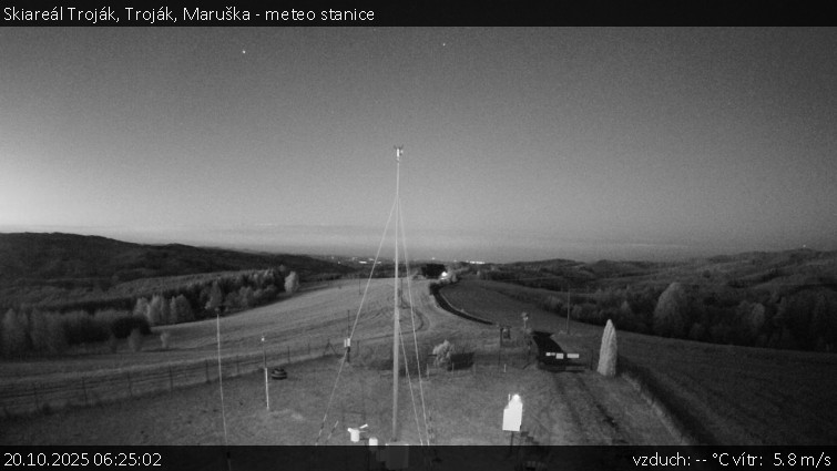 Skiareál Troják - Troják, Maruška - meteo stanice - 20.10.2025 v 06:25 Skiareál Troják - Troják, Maruška - meteo stanice - 20.10.2025 v 06:25