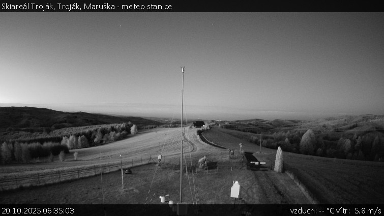 Skiareál Troják - Troják, Maruška - meteo stanice - 20.10.2025 v 06:35 Skiareál Troják - Troják, Maruška - meteo stanice - 20.10.2025 v 06:35
