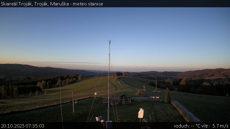 Skiareál Troják - Troják, Maruška - meteo stanice - 20.10.2025 v 07:35 Skiareál Troják - Troják, Maruška - meteo stanice - 20.10.2025 v 07:35
