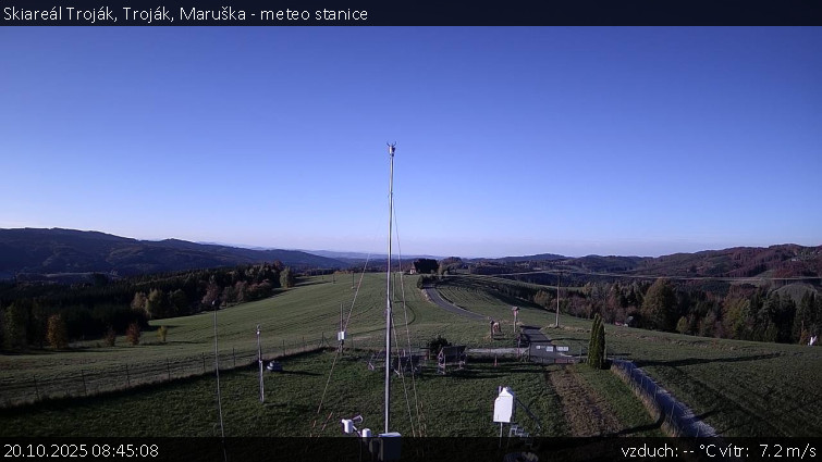 Skiareál Troják - Troják, Maruška - meteo stanice - 20.10.2025 v 08:45 Skiareál Troják - Troják, Maruška - meteo stanice - 20.10.2025 v 08:45