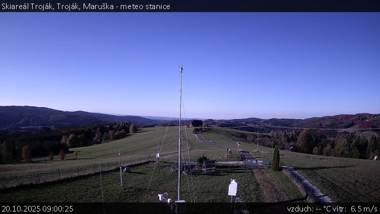 Skiareál Troják - Troják, Maruška - meteo stanice - 20.10.2025 v 09:00 Skiareál Troják - Troják, Maruška - meteo stanice - 20.10.2025 v 09:00