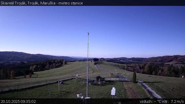 Skiareál Troják - Troják, Maruška - meteo stanice - 20.10.2025 v 09:35 Skiareál Troják - Troják, Maruška - meteo stanice - 20.10.2025 v 09:35