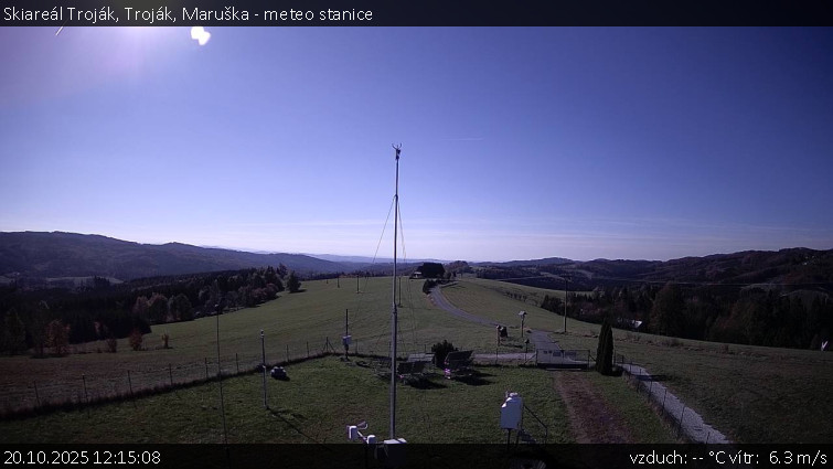 Skiareál Troják - Troják, Maruška - meteo stanice - 20.10.2025 v 12:15 Skiareál Troják - Troják, Maruška - meteo stanice - 20.10.2025 v 12:15