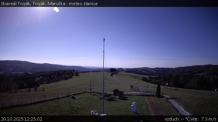 Skiareál Troják - Troják, Maruška - meteo stanice - 20.10.2025 v 12:25 Skiareál Troják - Troják, Maruška - meteo stanice - 20.10.2025 v 12:25