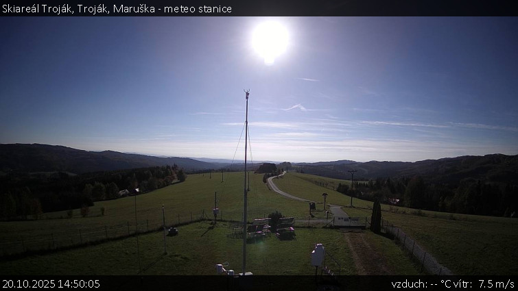 Skiareál Troják - Troják, Maruška - meteo stanice - 20.10.2025 v 14:50 Skiareál Troják - Troják, Maruška - meteo stanice - 20.10.2025 v 14:50