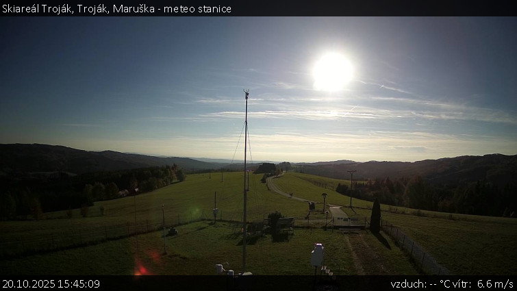 Skiareál Troják - Troják, Maruška - meteo stanice - 20.10.2025 v 15:45 Skiareál Troják - Troják, Maruška - meteo stanice - 20.10.2025 v 15:45