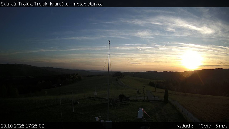 Skiareál Troják - Troják, Maruška - meteo stanice - 20.10.2025 v 17:25 Skiareál Troják - Troják, Maruška - meteo stanice - 20.10.2025 v 17:25