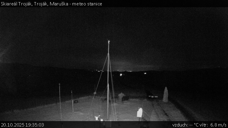 Skiareál Troják - Troják, Maruška - meteo stanice - 20.10.2025 v 19:35 Skiareál Troják - Troják, Maruška - meteo stanice - 20.10.2025 v 19:35