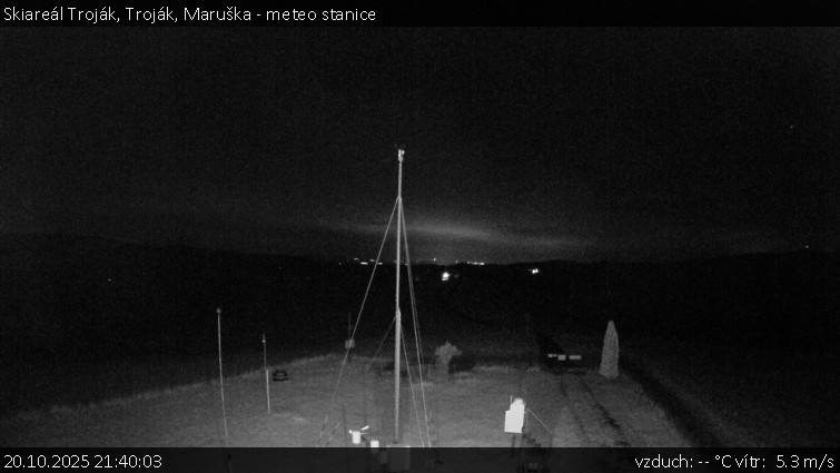 Skiareál Troják - Troják, Maruška - meteo stanice - 20.10.2025 v 21:40 Skiareál Troják - Troják, Maruška - meteo stanice - 20.10.2025 v 21:40