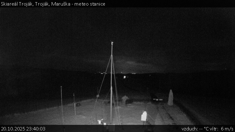 Skiareál Troják - Troják, Maruška - meteo stanice - 20.10.2025 v 23:40 Skiareál Troják - Troják, Maruška - meteo stanice - 20.10.2025 v 23:40