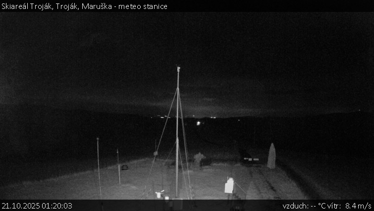 Skiareál Troják - Troják, Maruška - meteo stanice - 21.10.2025 v 01:20 Skiareál Troják - Troják, Maruška - meteo stanice - 21.10.2025 v 01:20