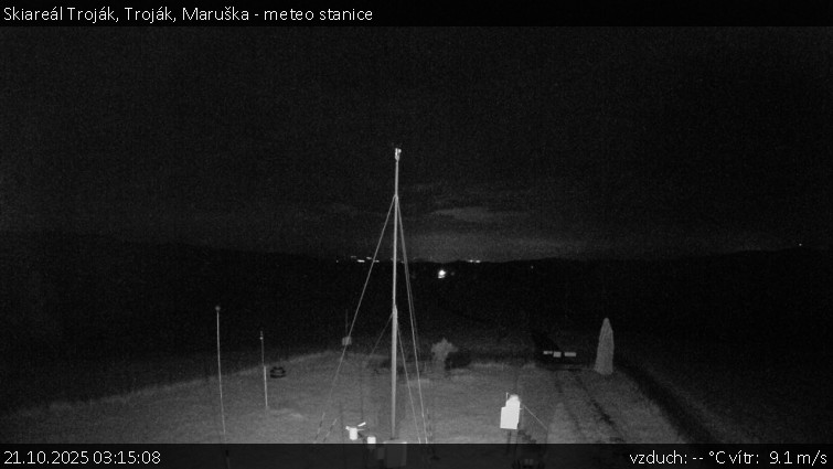 Skiareál Troják - Troják, Maruška - meteo stanice - 21.10.2025 v 03:15 Skiareál Troják - Troják, Maruška - meteo stanice - 21.10.2025 v 03:15