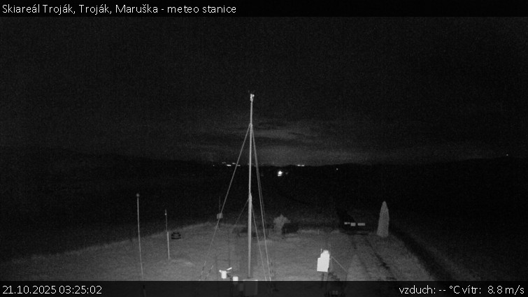 Skiareál Troják - Troják, Maruška - meteo stanice - 21.10.2025 v 03:25 Skiareál Troják - Troják, Maruška - meteo stanice - 21.10.2025 v 03:25