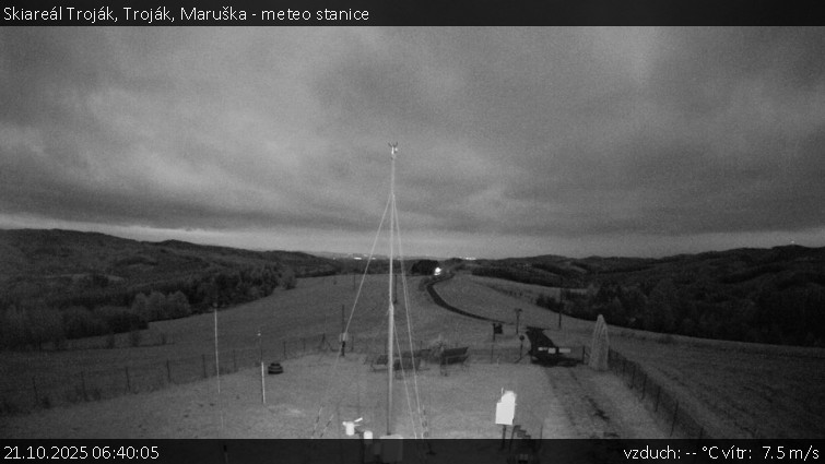 Skiareál Troják - Troják, Maruška - meteo stanice - 21.10.2025 v 06:40 Skiareál Troják - Troják, Maruška - meteo stanice - 21.10.2025 v 06:40