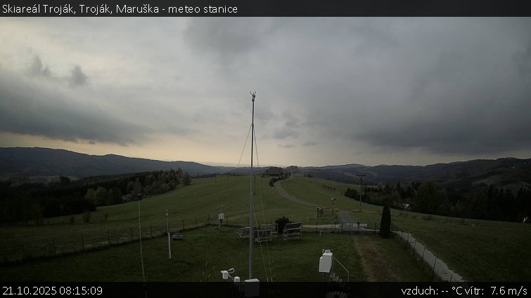 Skiareál Troják - Troják, Maruška - meteo stanice - 21.10.2025 v 08:15 Skiareál Troják - Troják, Maruška - meteo stanice - 21.10.2025 v 08:15