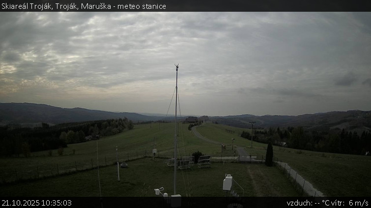 Skiareál Troják - Troják, Maruška - meteo stanice - 21.10.2025 v 10:35 Skiareál Troják - Troják, Maruška - meteo stanice - 21.10.2025 v 10:35
