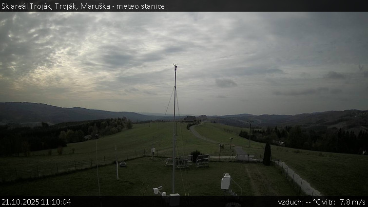 Skiareál Troják - Troják, Maruška - meteo stanice - 21.10.2025 v 11:10 Skiareál Troják - Troják, Maruška - meteo stanice - 21.10.2025 v 11:10