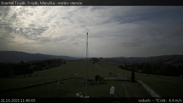 Skiareál Troják - Troják, Maruška - meteo stanice - 21.10.2025 v 11:40 Skiareál Troják - Troják, Maruška - meteo stanice - 21.10.2025 v 11:40