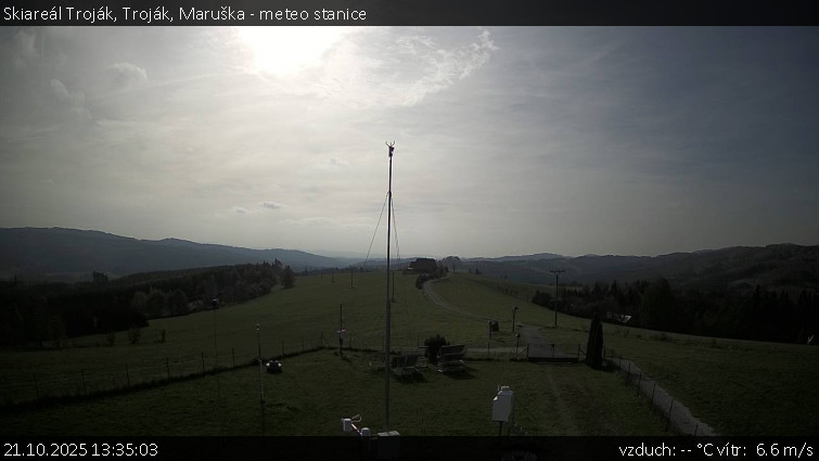 Skiareál Troják - Troják, Maruška - meteo stanice - 21.10.2025 v 13:35 Skiareál Troják - Troják, Maruška - meteo stanice - 21.10.2025 v 13:35