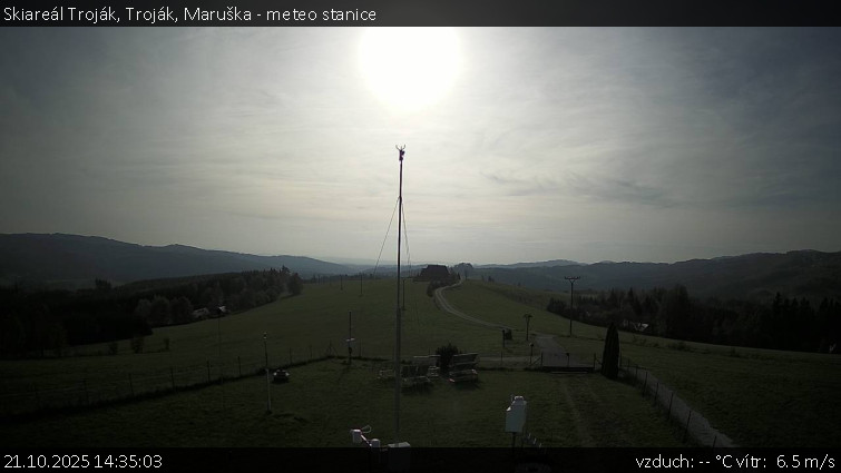 Skiareál Troják - Troják, Maruška - meteo stanice - 21.10.2025 v 14:35 Skiareál Troják - Troják, Maruška - meteo stanice - 21.10.2025 v 14:35