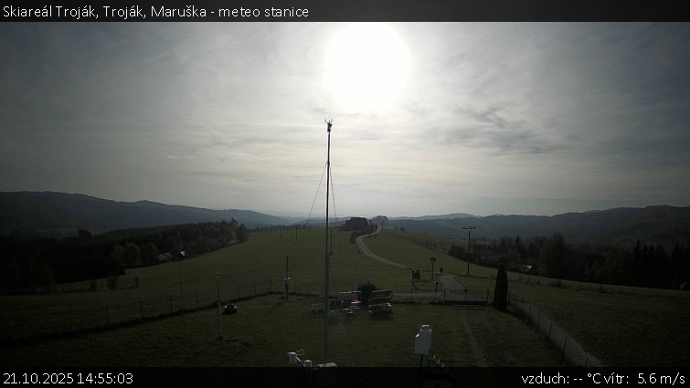 Skiareál Troják - Troják, Maruška - meteo stanice - 21.10.2025 v 14:55 Skiareál Troják - Troják, Maruška - meteo stanice - 21.10.2025 v 14:55
