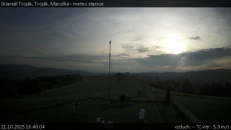 Skiareál Troják - Troják, Maruška - meteo stanice - 21.10.2025 v 16:40 Skiareál Troják - Troják, Maruška - meteo stanice - 21.10.2025 v 16:40