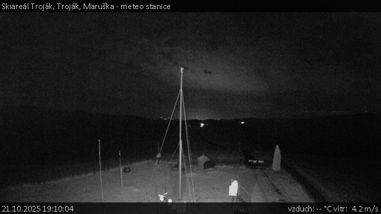 Skiareál Troják - Troják, Maruška - meteo stanice - 21.10.2025 v 19:10 Skiareál Troják - Troják, Maruška - meteo stanice - 21.10.2025 v 19:10
