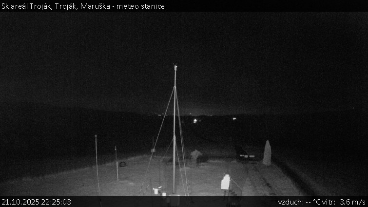 Skiareál Troják - Troják, Maruška - meteo stanice - 21.10.2025 v 22:25 Skiareál Troják - Troják, Maruška - meteo stanice - 21.10.2025 v 22:25