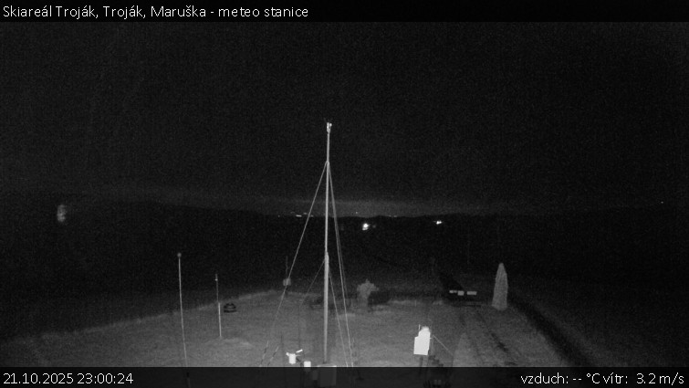 Skiareál Troják - Troják, Maruška - meteo stanice - 21.10.2025 v 23:00 Skiareál Troják - Troják, Maruška - meteo stanice - 21.10.2025 v 23:00