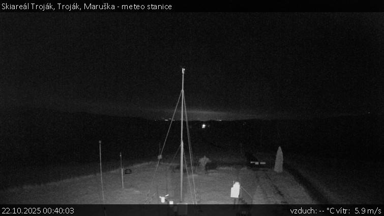 Skiareál Troják - Troják, Maruška - meteo stanice - 22.10.2025 v 00:40 Skiareál Troják - Troják, Maruška - meteo stanice - 22.10.2025 v 00:40