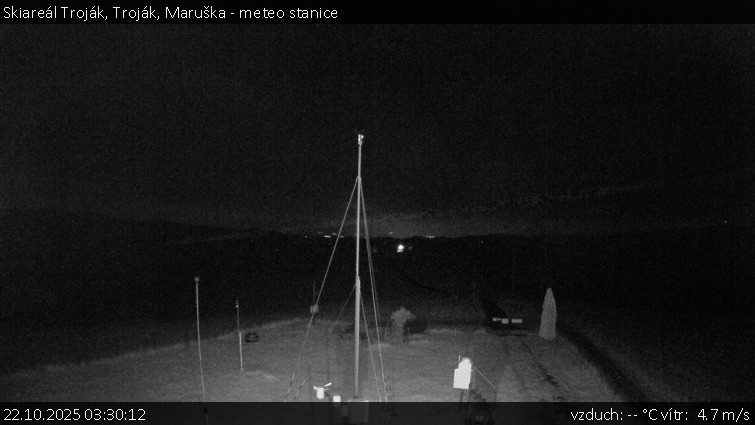 Skiareál Troják - Troják, Maruška - meteo stanice - 22.10.2025 v 03:30 Skiareál Troják - Troják, Maruška - meteo stanice - 22.10.2025 v 03:30