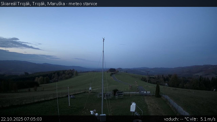 Skiareál Troják - Troják, Maruška - meteo stanice - 22.10.2025 v 07:05 Skiareál Troják - Troják, Maruška - meteo stanice - 22.10.2025 v 07:05