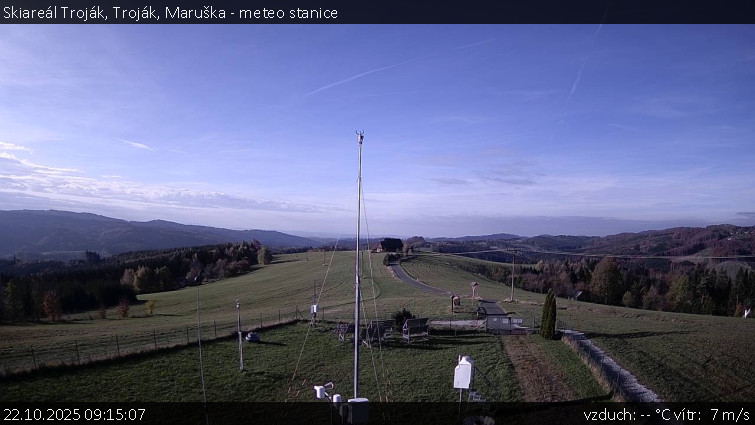 Skiareál Troják - Troják, Maruška - meteo stanice - 22.10.2025 v 09:15 Skiareál Troják - Troják, Maruška - meteo stanice - 22.10.2025 v 09:15