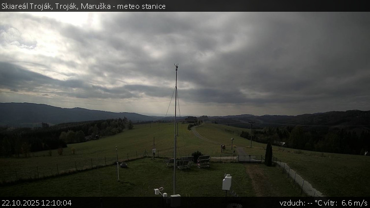 Skiareál Troják - Troják, Maruška - meteo stanice - 22.10.2025 v 12:10 Skiareál Troják - Troják, Maruška - meteo stanice - 22.10.2025 v 12:10