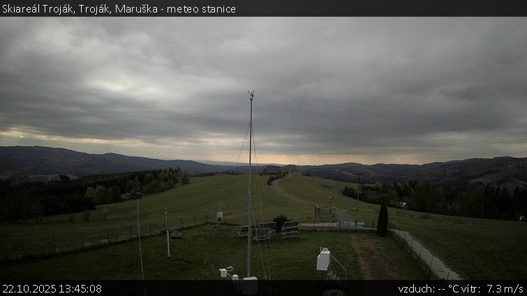 Skiareál Troják - Troják, Maruška - meteo stanice - 22.10.2025 v 13:45 Skiareál Troják - Troják, Maruška - meteo stanice - 22.10.2025 v 13:45