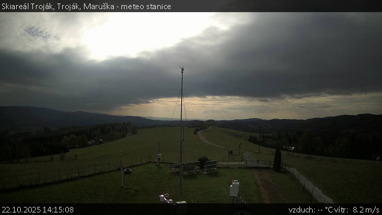 Skiareál Troják - Troják, Maruška - meteo stanice - 22.10.2025 v 14:15 Skiareál Troják - Troják, Maruška - meteo stanice - 22.10.2025 v 14:15