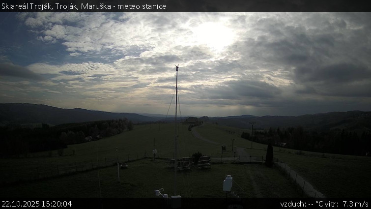Skiareál Troják - Troják, Maruška - meteo stanice - 22.10.2025 v 15:20 Skiareál Troják - Troják, Maruška - meteo stanice - 22.10.2025 v 15:20