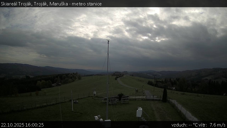 Skiareál Troják - Troják, Maruška - meteo stanice - 22.10.2025 v 16:00 Skiareál Troják - Troják, Maruška - meteo stanice - 22.10.2025 v 16:00