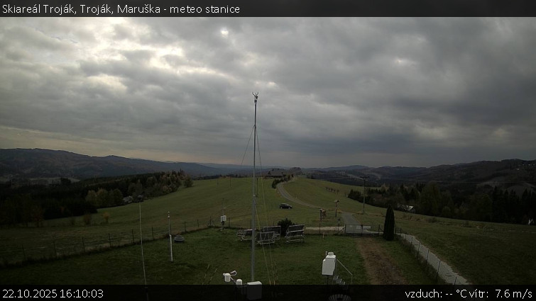 Skiareál Troják - Troják, Maruška - meteo stanice - 22.10.2025 v 16:10 Skiareál Troják - Troják, Maruška - meteo stanice - 22.10.2025 v 16:10