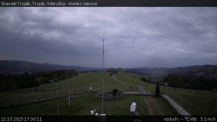 Skiareál Troják - Troják, Maruška - meteo stanice - 22.10.2025 v 17:30 Skiareál Troják - Troják, Maruška - meteo stanice - 22.10.2025 v 17:30