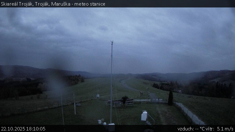 Skiareál Troják - Troják, Maruška - meteo stanice - 22.10.2025 v 18:10 Skiareál Troják - Troják, Maruška - meteo stanice - 22.10.2025 v 18:10