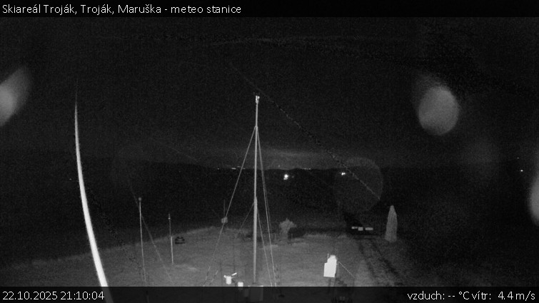Skiareál Troják - Troják, Maruška - meteo stanice - 22.10.2025 v 21:10 Skiareál Troják - Troják, Maruška - meteo stanice - 22.10.2025 v 21:10