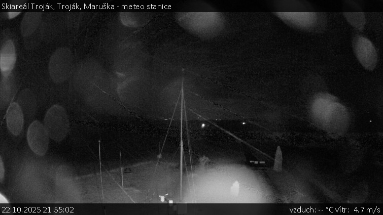 Skiareál Troják - Troják, Maruška - meteo stanice - 22.10.2025 v 21:55 Skiareál Troják - Troják, Maruška - meteo stanice - 22.10.2025 v 21:55