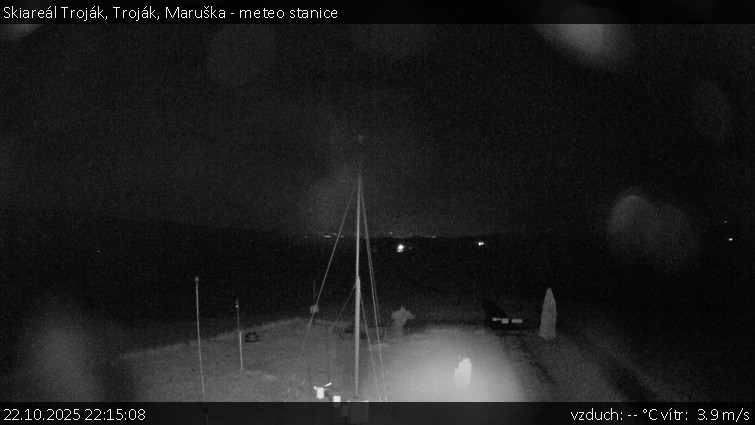 Skiareál Troják - Troják, Maruška - meteo stanice - 22.10.2025 v 22:15 Skiareál Troják - Troják, Maruška - meteo stanice - 22.10.2025 v 22:15